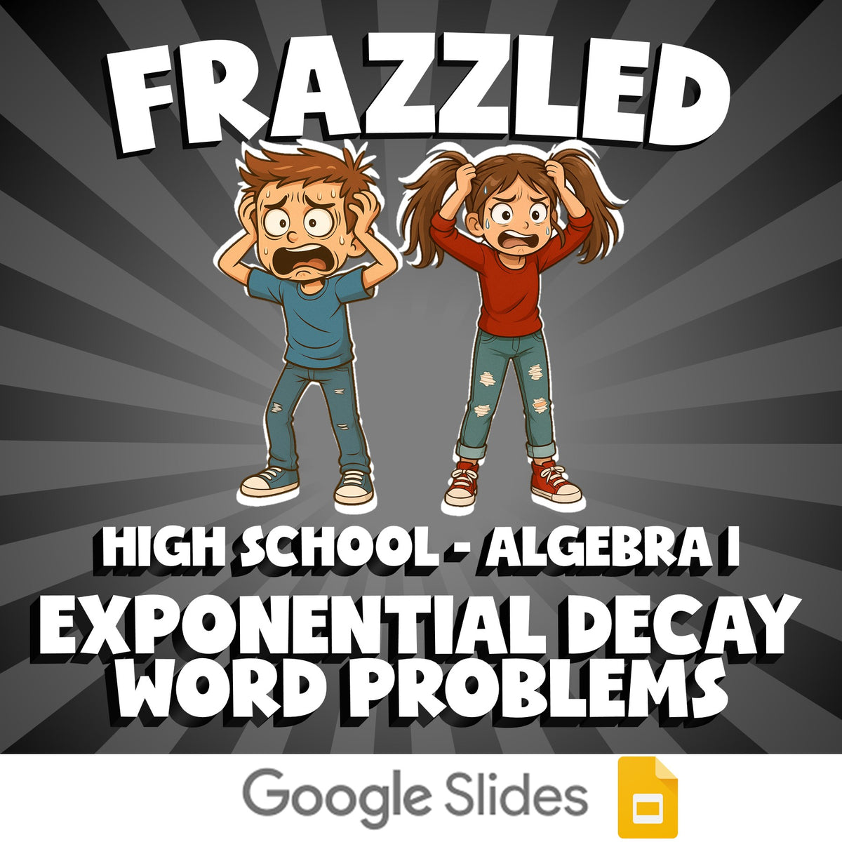 Exponential Decay Word Problems FRAZZLED Math Game - No Prep Algebra 1 Review