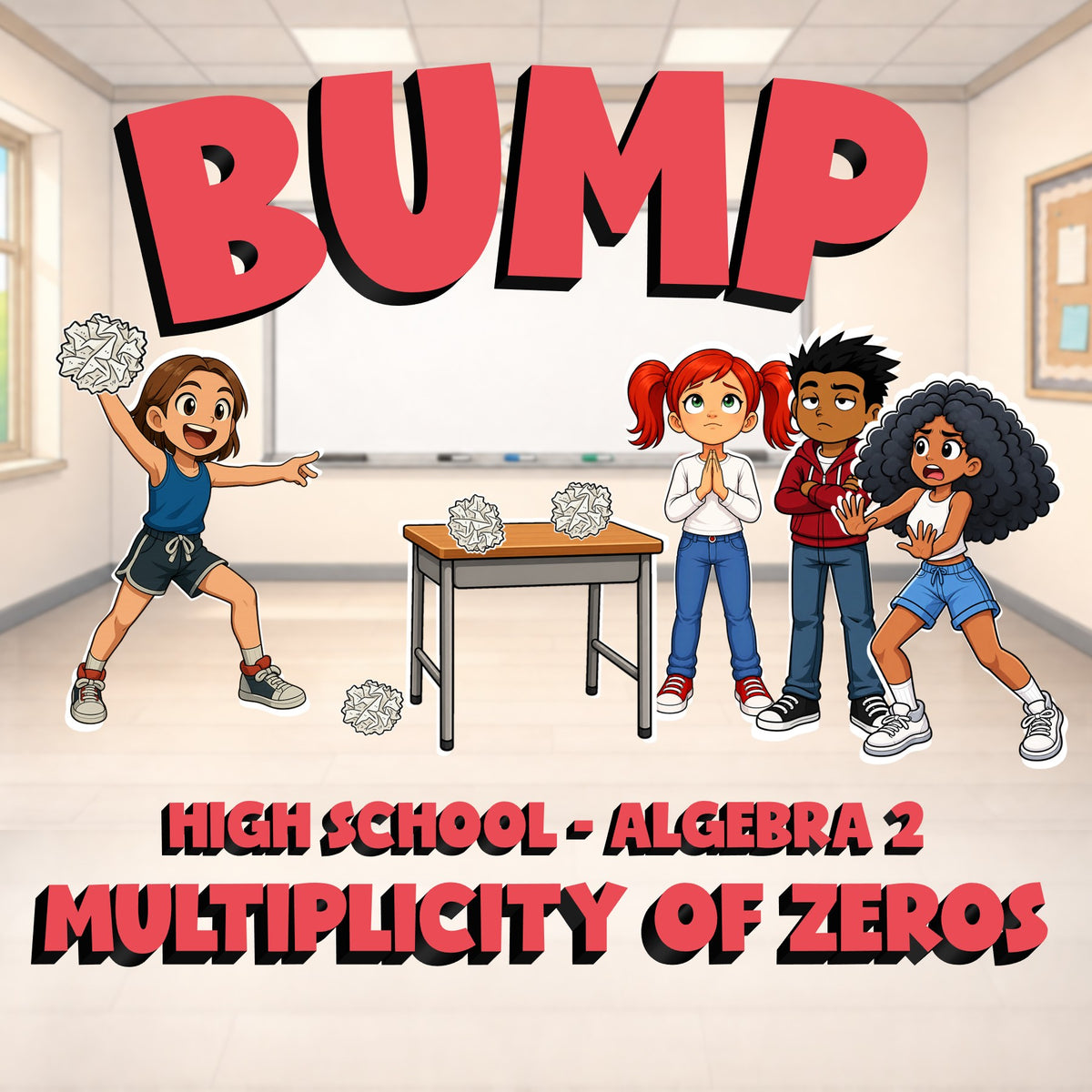 Multiplicity of Zeros BUMP Math Game - No Prep Algebra 2 Review Activity