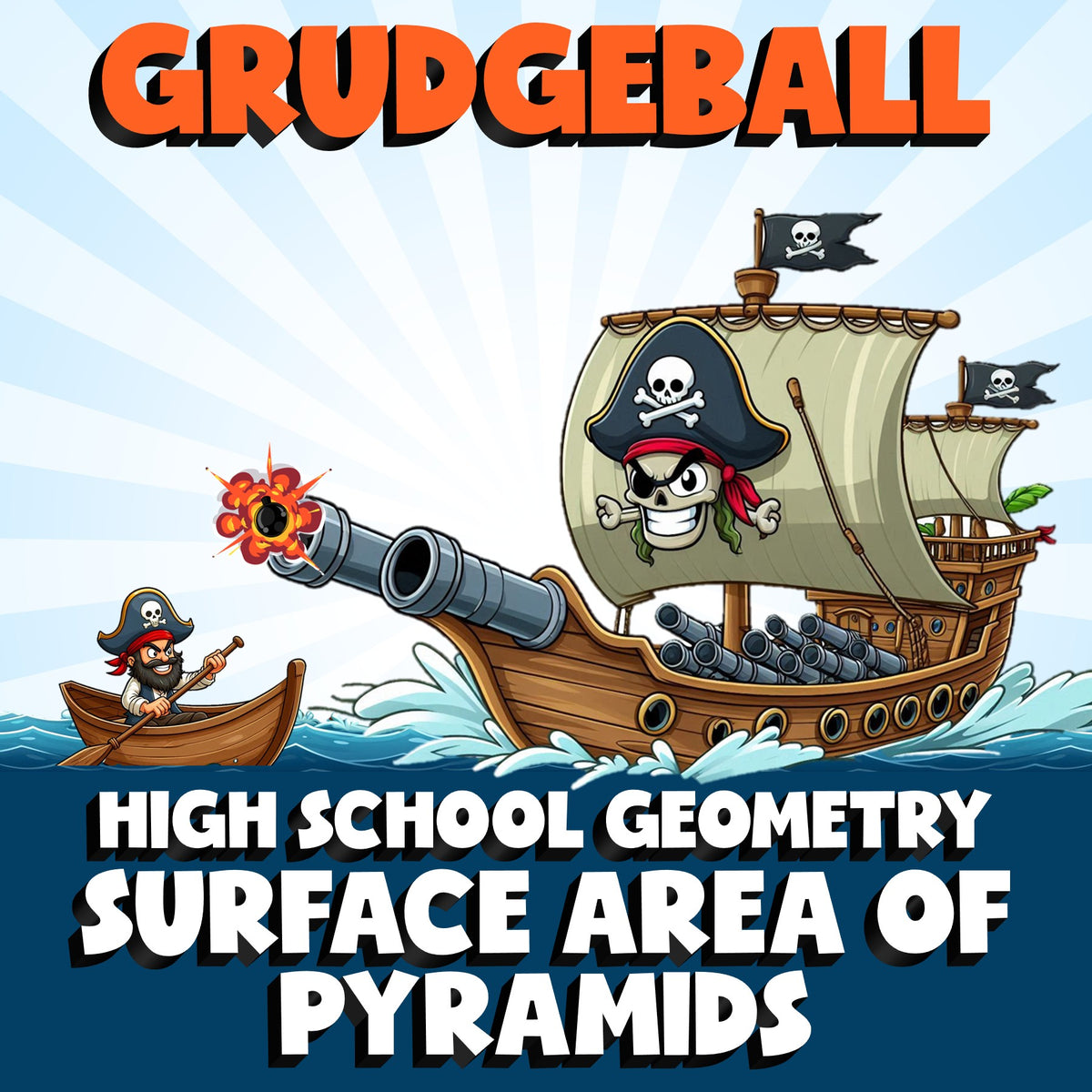 Surface Area of Pyramids GRUDGEBALL Math Game - No Prep Geometry Review Activity