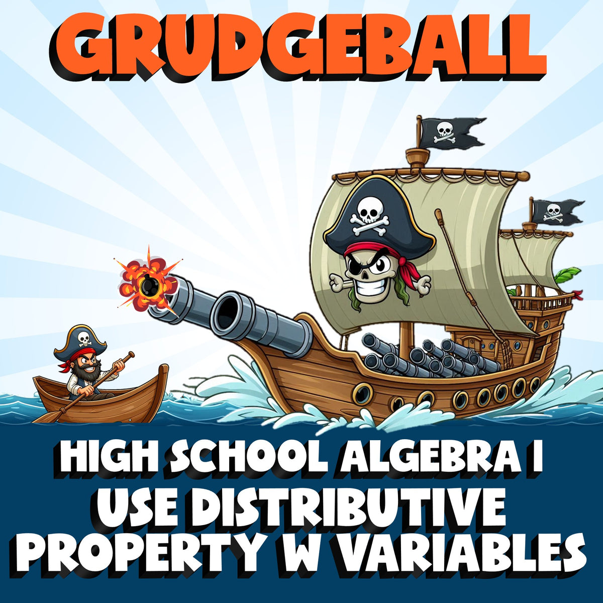 Use Distributive Property w Variables GRUDGEBALL Math Game - No Prep Algebra 1