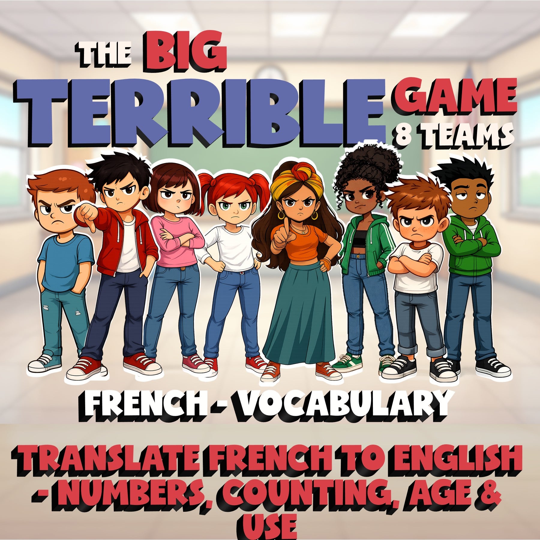 Translate French to English - Numbers, Counting, Age & Use BIG TERRIBLE GAME