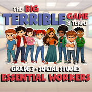 Essential Workers BIG TERRIBLE GAME - No Prep Grade 3 Socials Review Activity