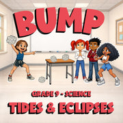 Tides & Eclipses BUMP Science Game - No Prep Grade 9 Review Activity
