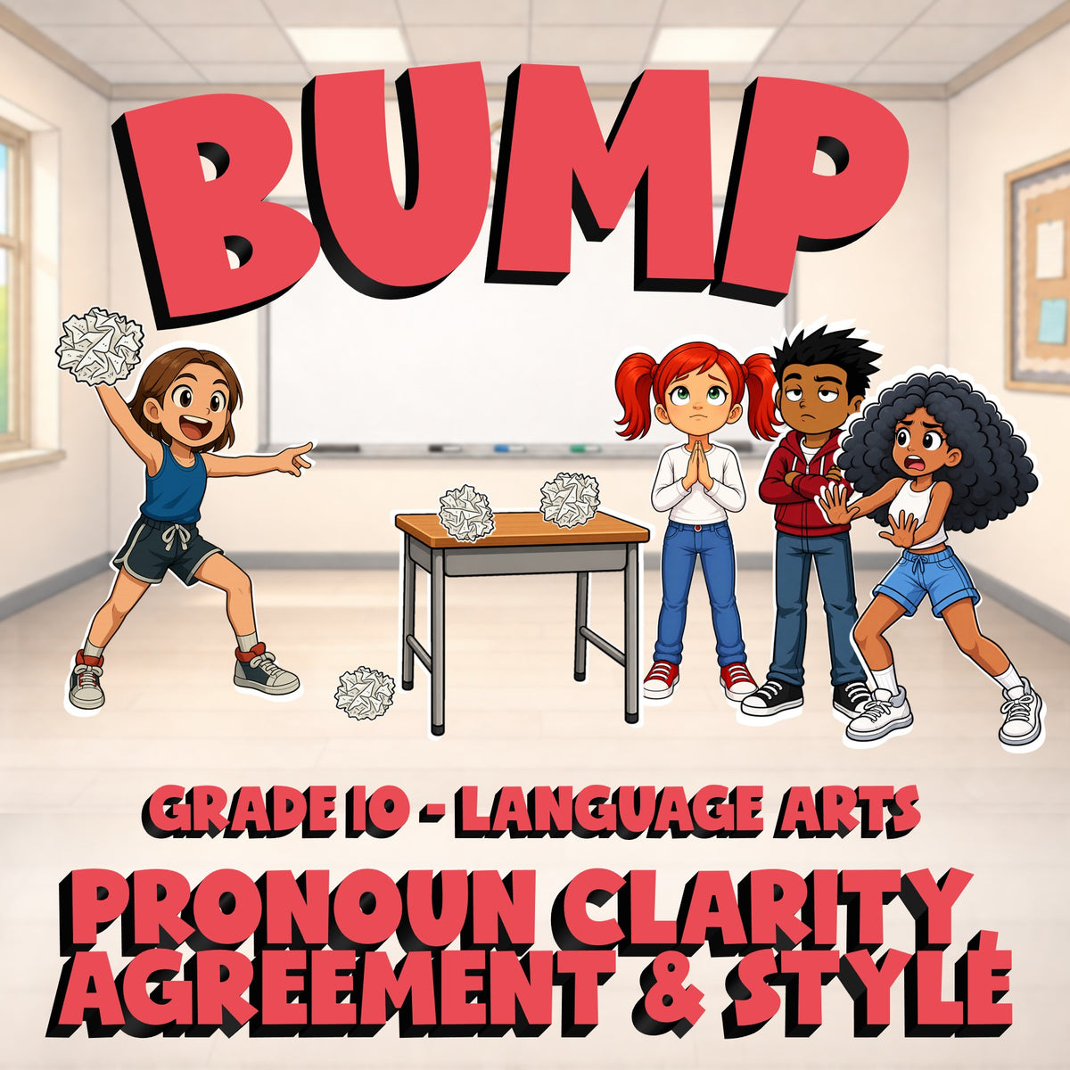 Pronoun Clarity, Agreement & Style BUMP ELA Game - No Prep Grade 10 Review