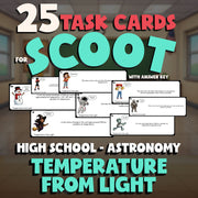 Temperature from Light SCOOT TASK CARDS Science Game - No Prep Astronomy Review