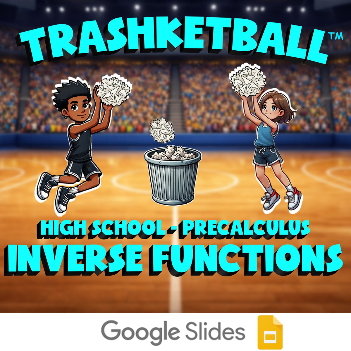 Inverse Functions TRASHKETBALL Math Game - No Prep PreCalculus Review Activity