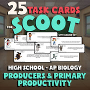 Producers & Primary Productivity SCOOT TASK CARDS Science Game - AP Biology