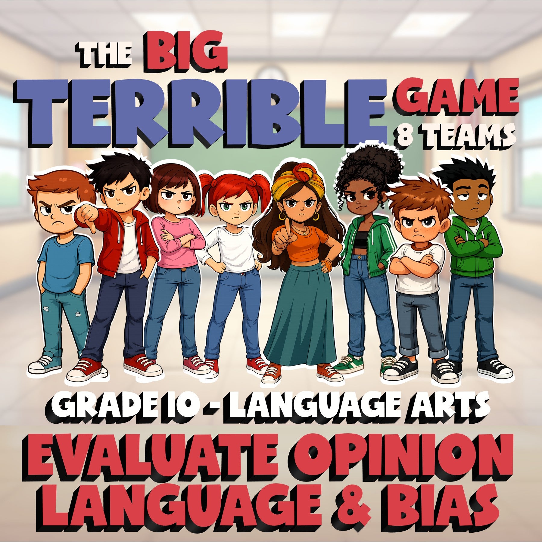 Evaluate Opinion Language & Bias BIG TERRIBLE GAME - No Prep Grade 10 ELA Review