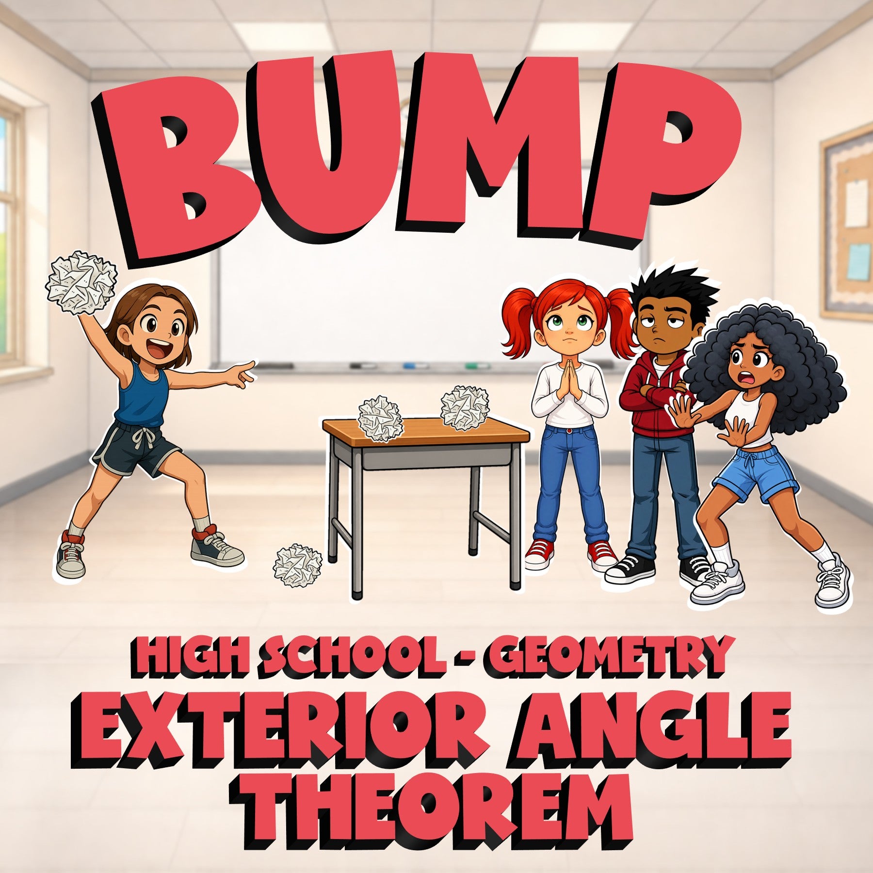 Exterior Angle Theorem BUMP Math Game - No Prep Geometry Review Activity