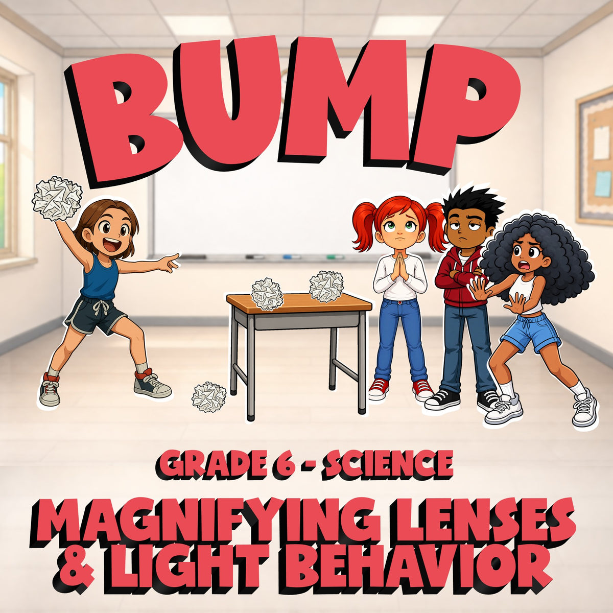 Magnifying Lenses & Light Behavior BUMP Science Game - No Prep Grade 6 Review