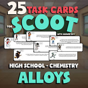 Alloys SCOOT TASK CARDS Science Game - No Prep Chemistry Review Activity
