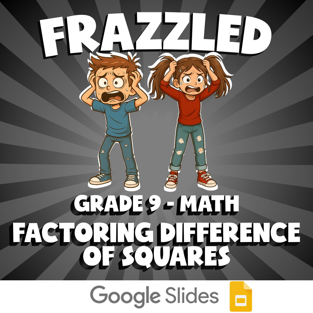 Factoring Difference of Squares FRAZZLED Math Game - No Prep Grade 9 Review