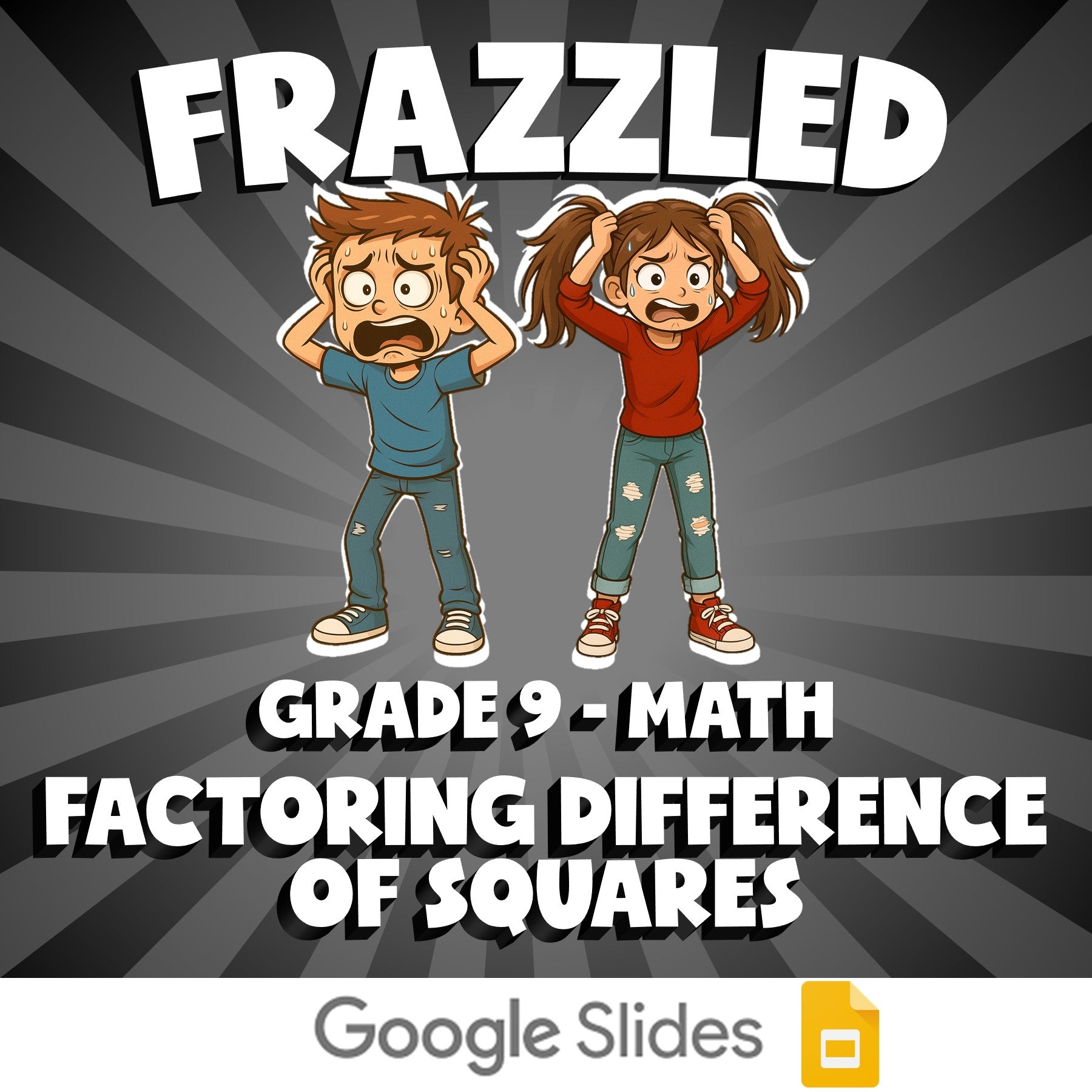 Factoring Difference of Squares FRAZZLED Math Game - No Prep Grade 9 Review