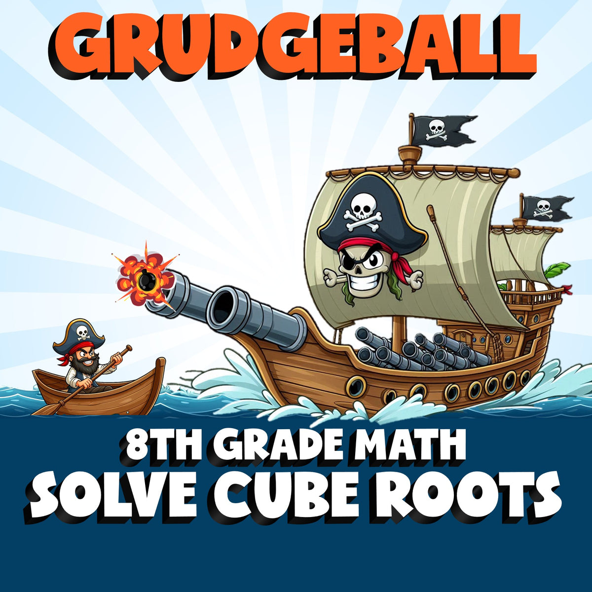 Solve Cube Roots GRUDGEBALL Math Game - No Prep Grade 8 Review Activity