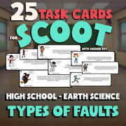 Types of Faults SCOOT TASK CARDS Game - No Prep Earth Science Review Activity