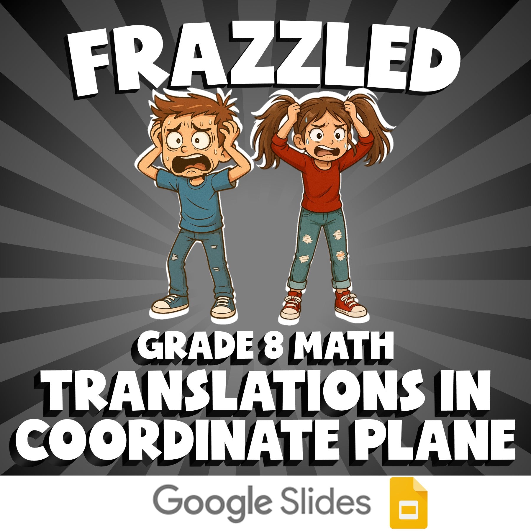 Translations in Coordinate Plane FRAZZLED Math Game - No Prep Grade 8 Review