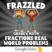 Fractions Real World Problems FRAZZLED Math Game - No Prep Grade 6 Review