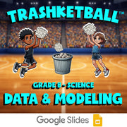 Data & Modeling TRASHKETBALL Science Game - No Prep Grade 8 Review Activity