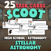Stellar Astronomy SCOOT TASK CARDS Science Game - No Prep Astronomy Review