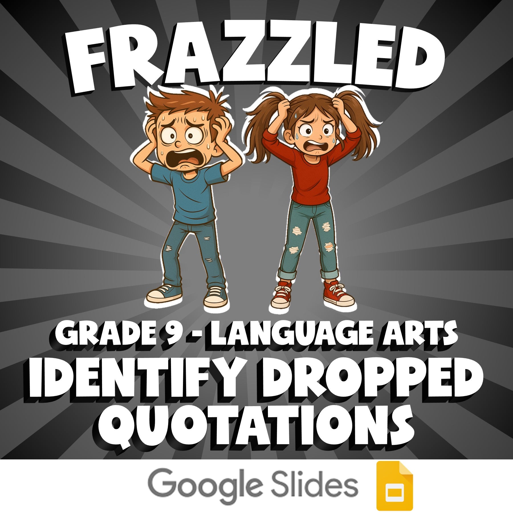 Identify Dropped Quotations FRAZZLED ELA Game - No Prep Grade 9 Review Activity