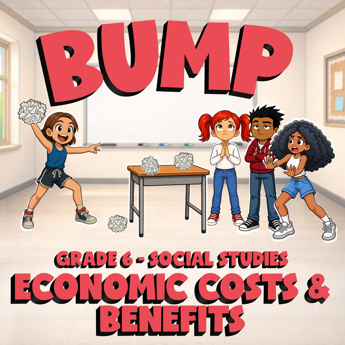 Economic Costs & Benefits BUMP Socials Game - No Prep Grade 6 Review Activity