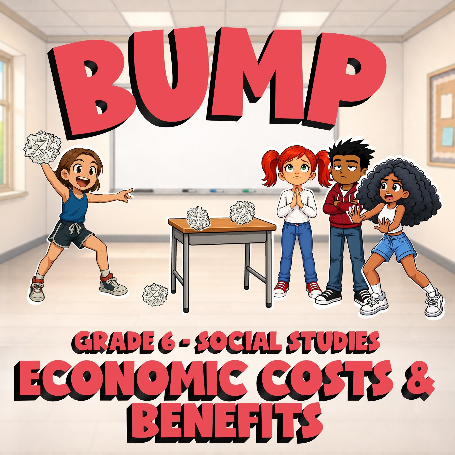 Economic Costs & Benefits BUMP Socials Game - No Prep Grade 6 Review Activity