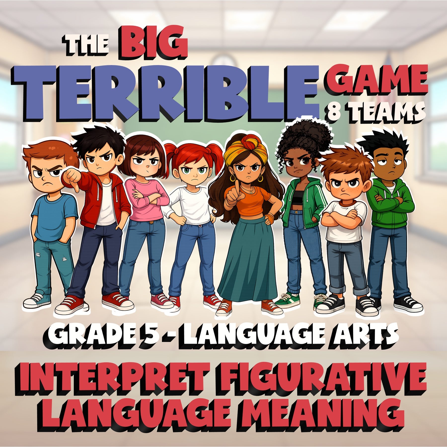 Interpret Figurative Language Meaning BIG TERRIBLE GAME - Grade 5 ELA Review