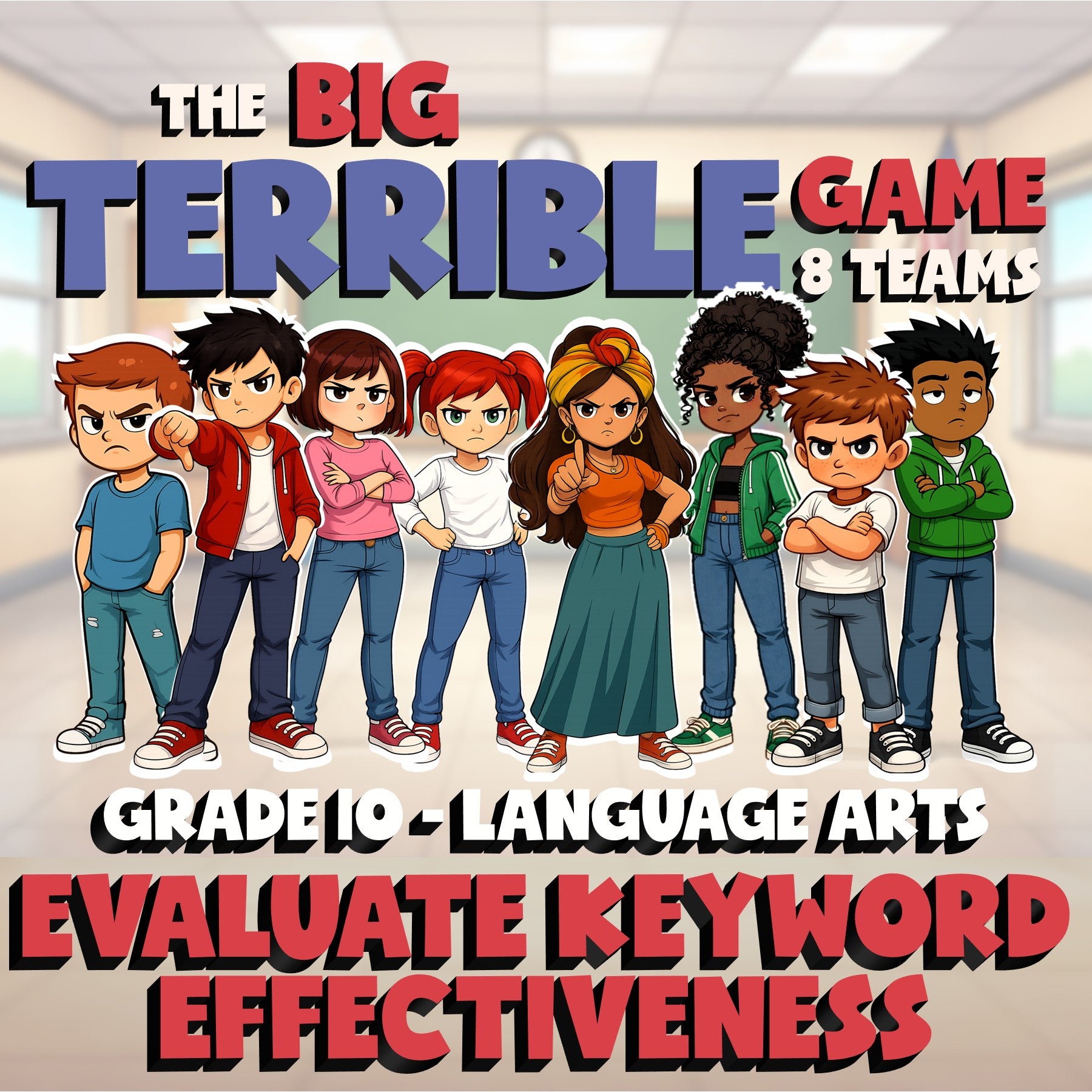 Evaluate Keyword Effectiveness BIG TERRIBLE GAME - No Prep Grade 10 ELA Review