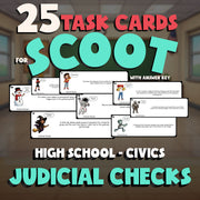 Judicial Checks SCOOT TASK CARDS Civics Game - No Prep Review Activity