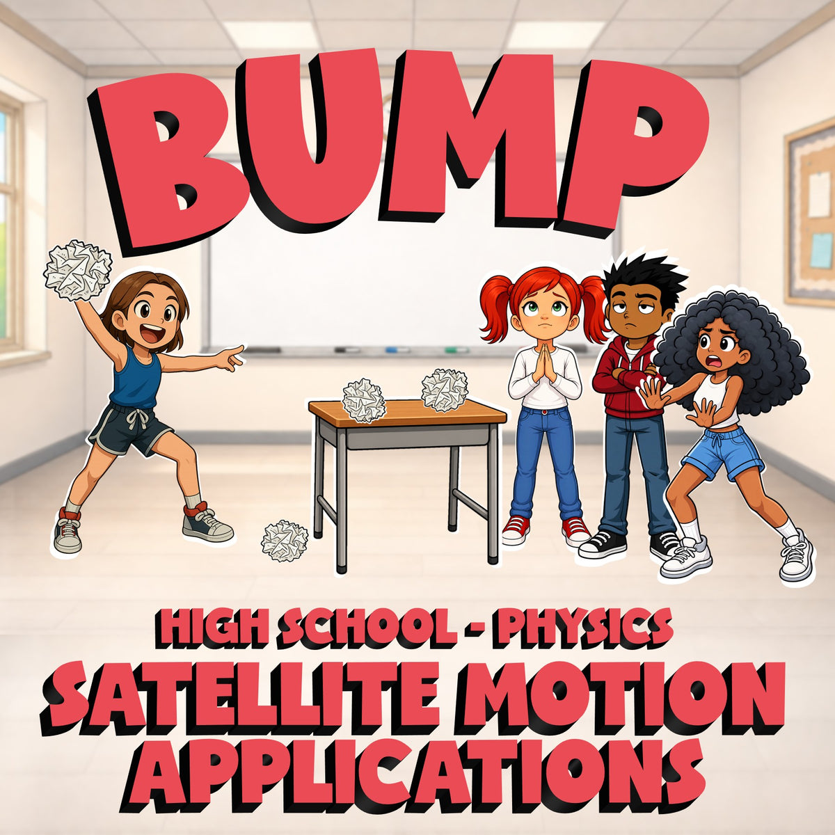 Satellite Motion Applications BUMP Science Game - No Prep Physics Review