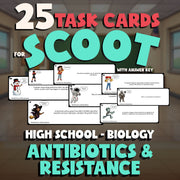Antibiotics & Resistance SCOOT TASK CARDS Science Game - No Prep Biology Review