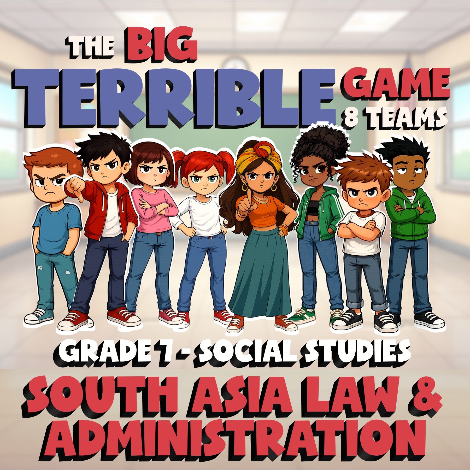 South Asia Law & Administration BIG TERRIBLE GAME - Grade 7 Socials Review