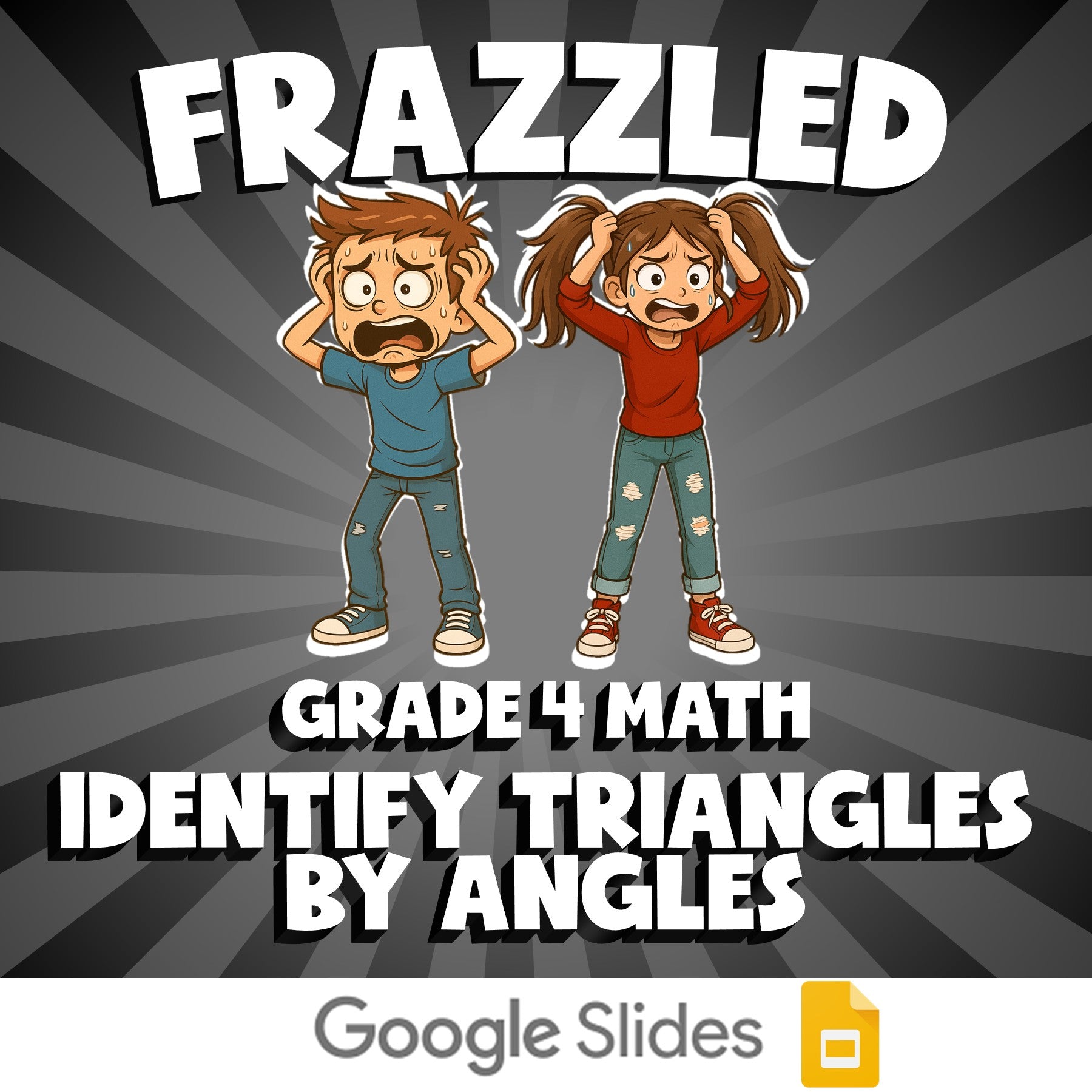 Identify Triangles by Angles FRAZZLED Math Game - No Prep Grade 4 Review