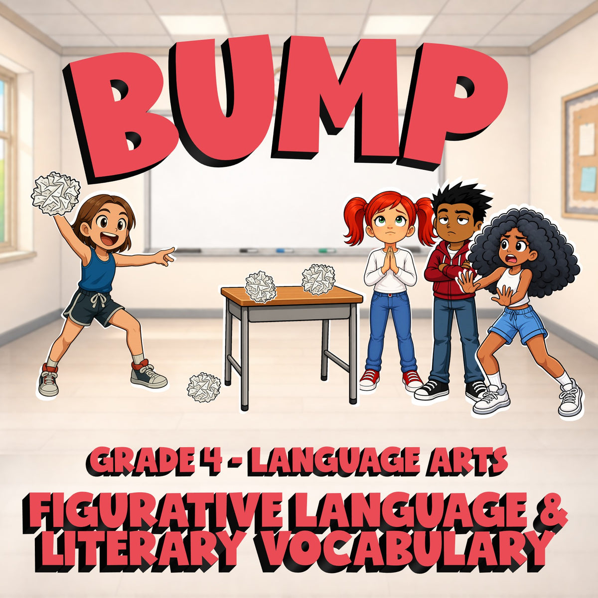 Figurative Language & Literary Vocabulary BUMP ELA Game - No Prep Grade 4 Review