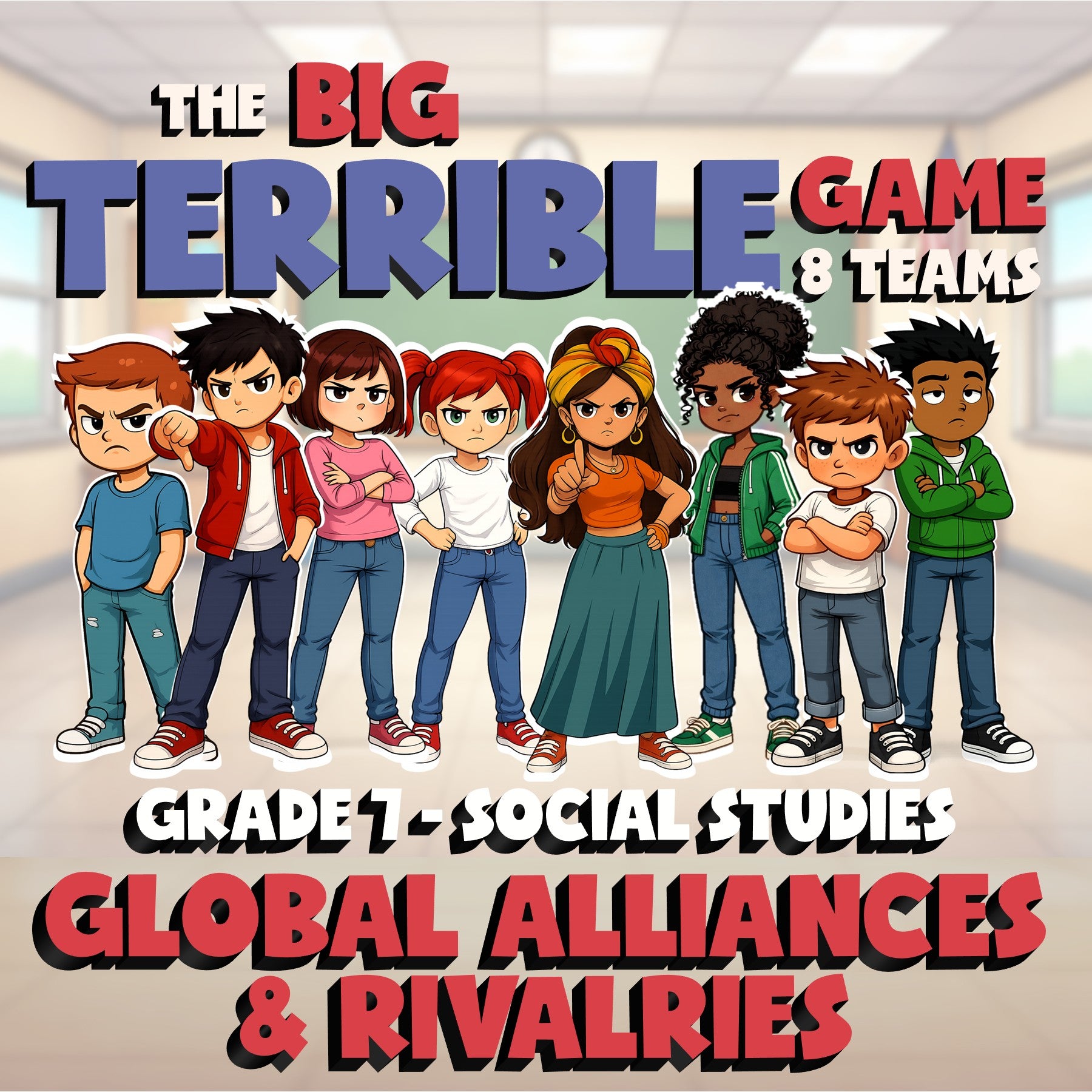Global Alliances & Rivalries BIG TERRIBLE GAME - No Prep Grade 7 Socials Review