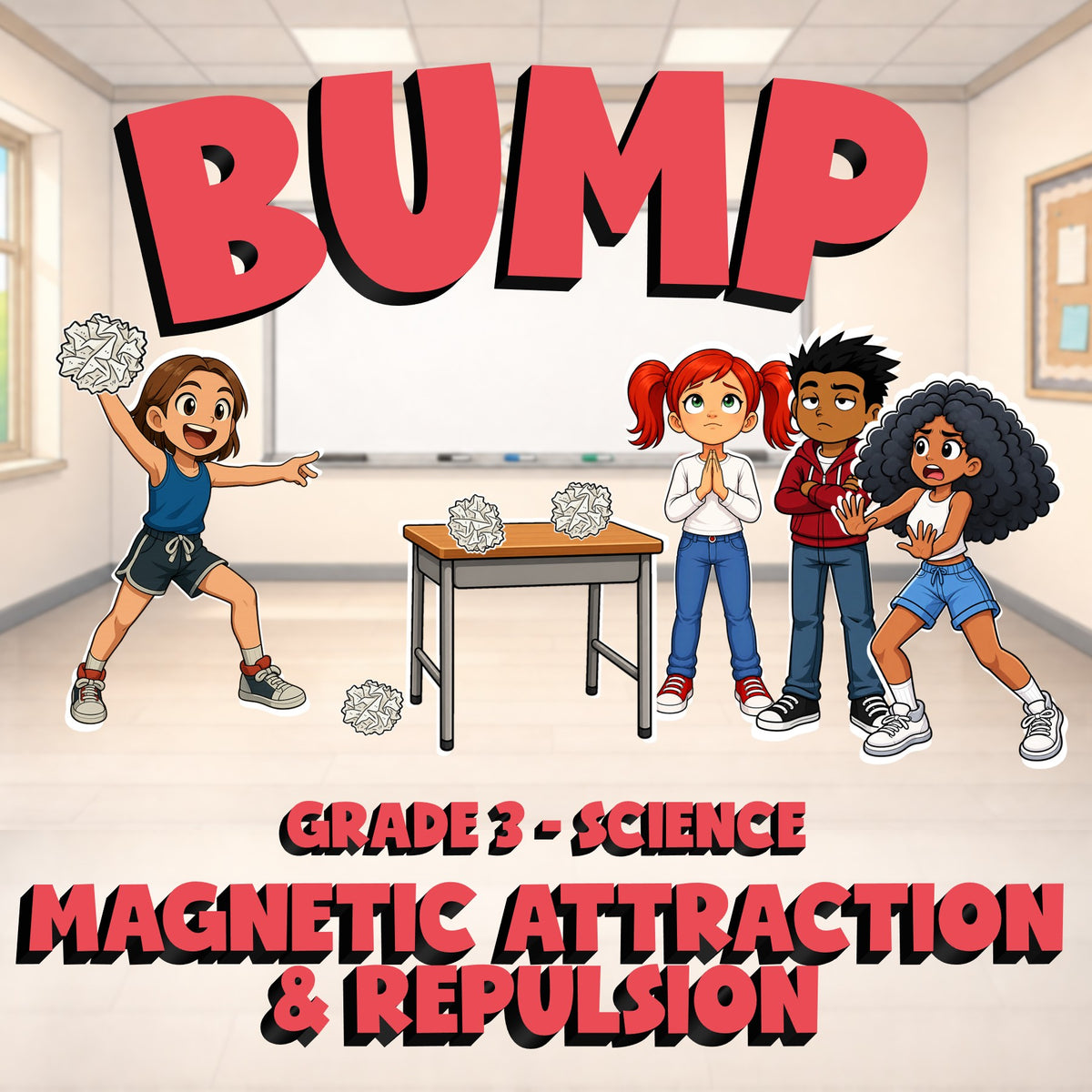 Magnetic Attraction & Repulsion BUMP Science Game - No Prep Grade 3 Review
