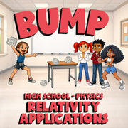 Relativity Applications BUMP Science Game - No Prep Physics Review Activity