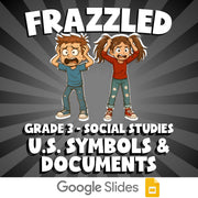 U.S. Symbols & Documents FRAZZLED Socials Game - No Prep Grade 3 Review Activity