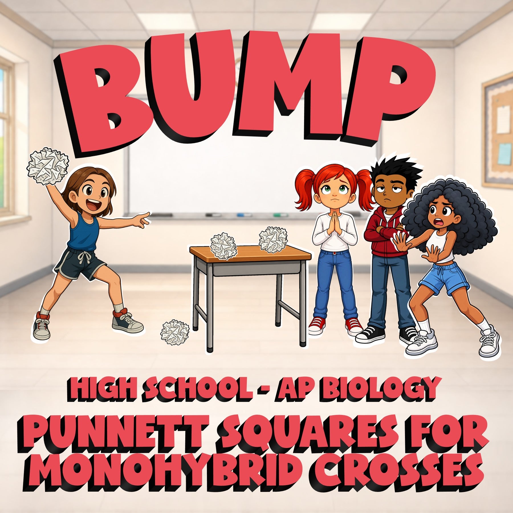Punnett Squares for Monohybrid Crosses BUMP Science Game - No Prep AP Biology