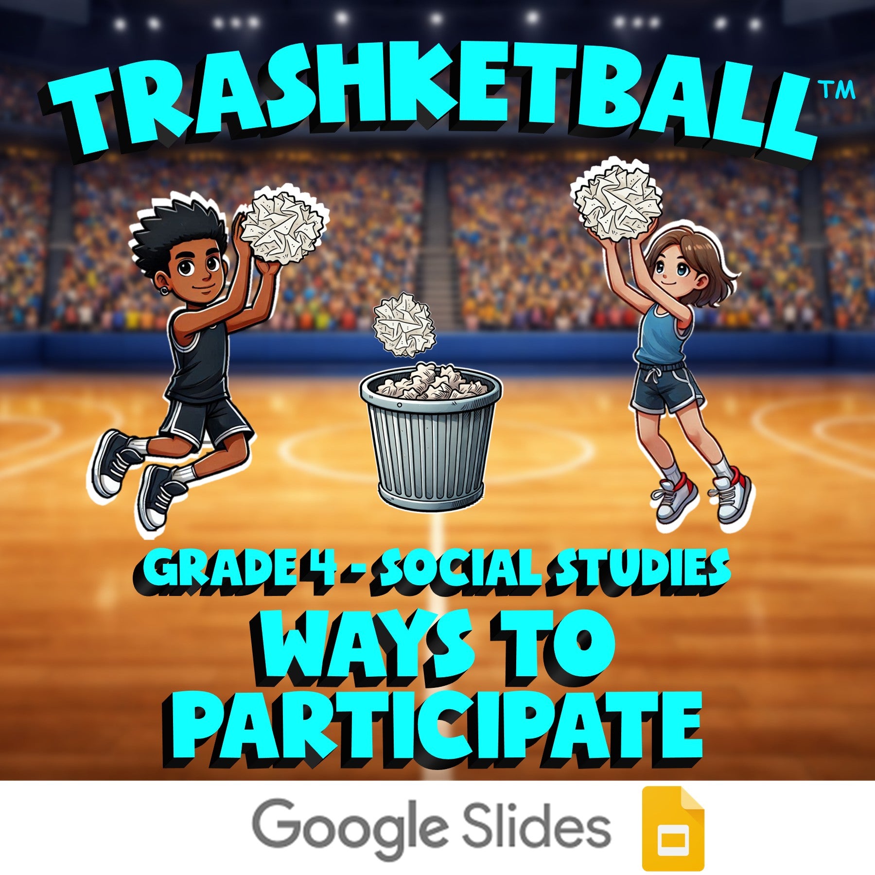 Ways to Participate TRASHKETBALL Socials Game - No Prep Grade 4 Review Activity