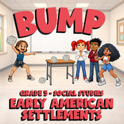 Early American Settlements BUMP Socials Game - No Prep Grade 5 Review Activity