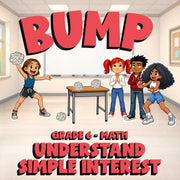 Understand Simple Interest BUMP Math Game - No Prep Grade 6 Review Activity