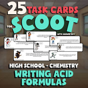 Writing Acid Formulas SCOOT TASK CARDS Science Game - No Prep Chemistry Review