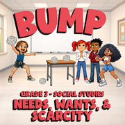 Needs, Wants, & Scarcity BUMP Socials Game - No Prep Grade 3 Review Activity