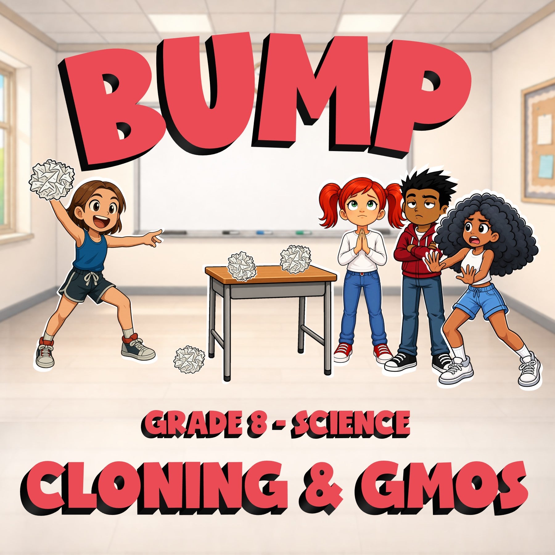 Cloning & GMOs BUMP Science Game - No Prep Grade 8 Review Activity