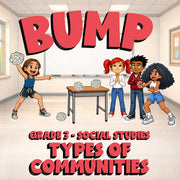 Types of Communities BUMP Socials Game - No Prep Grade 3 Review Activity