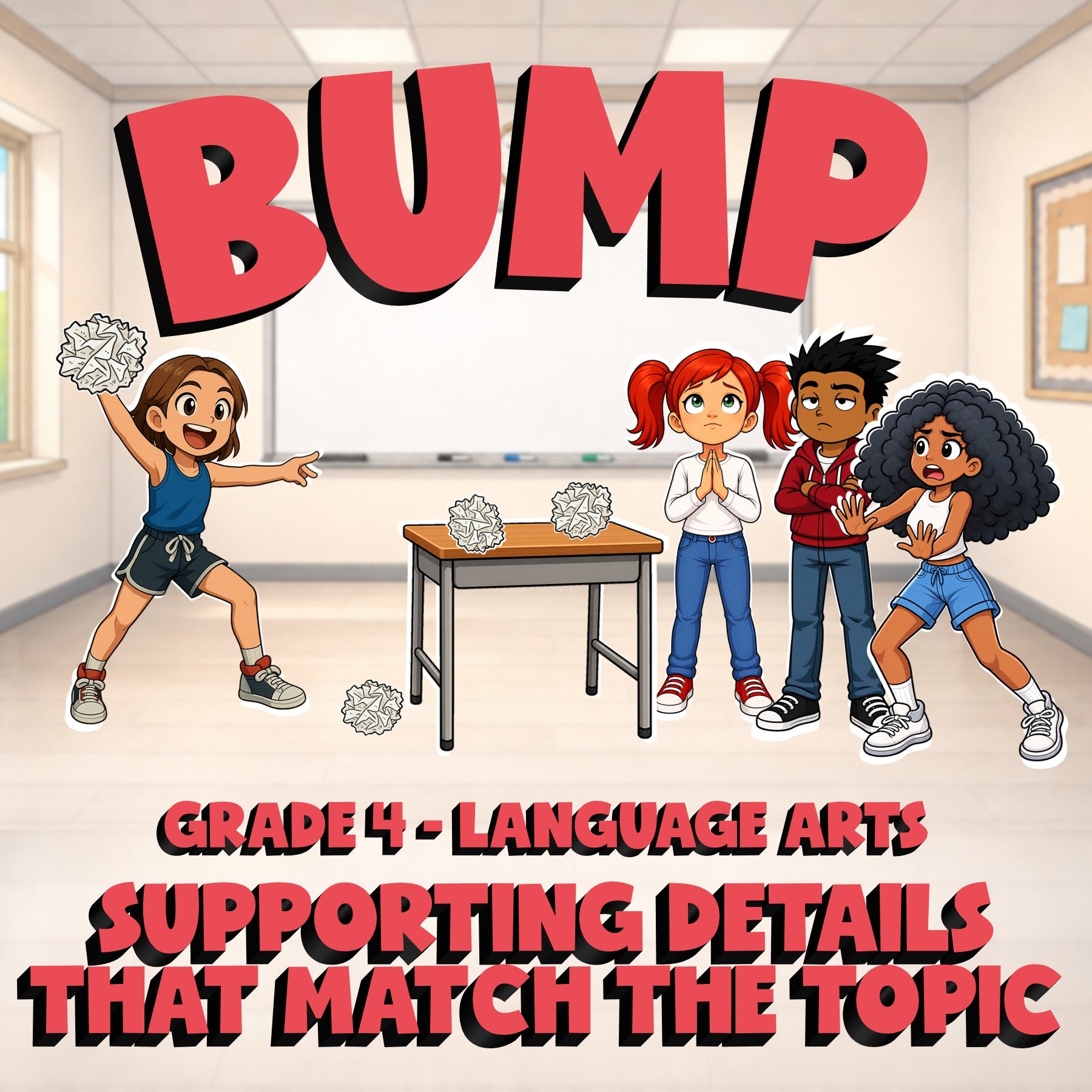 Supporting Details That Match the Topic BUMP ELA Game - No Prep Grade 4 Review