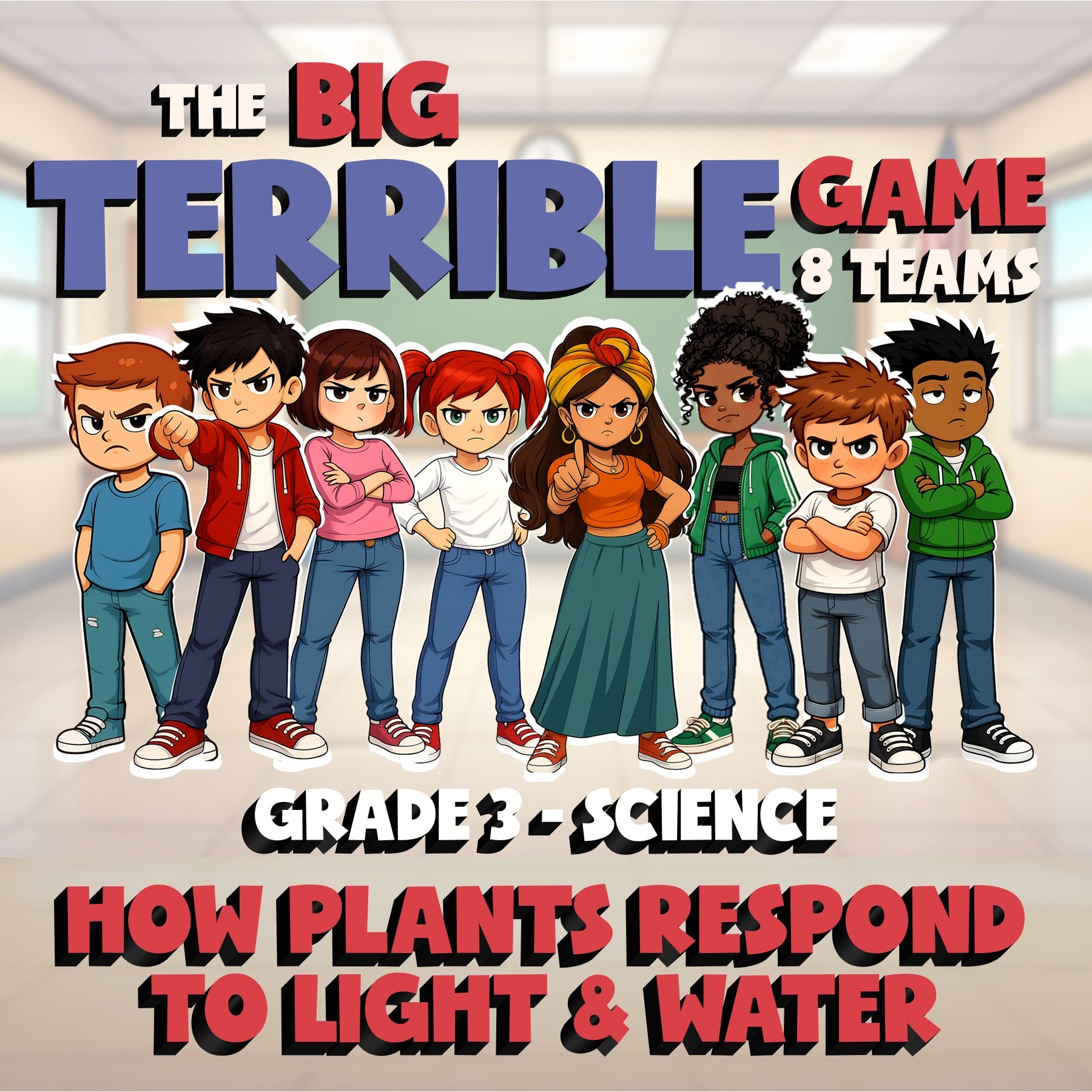 How Plants Respond to Light & Water BIG TERRIBLE GAME - Grade 3 Science Review