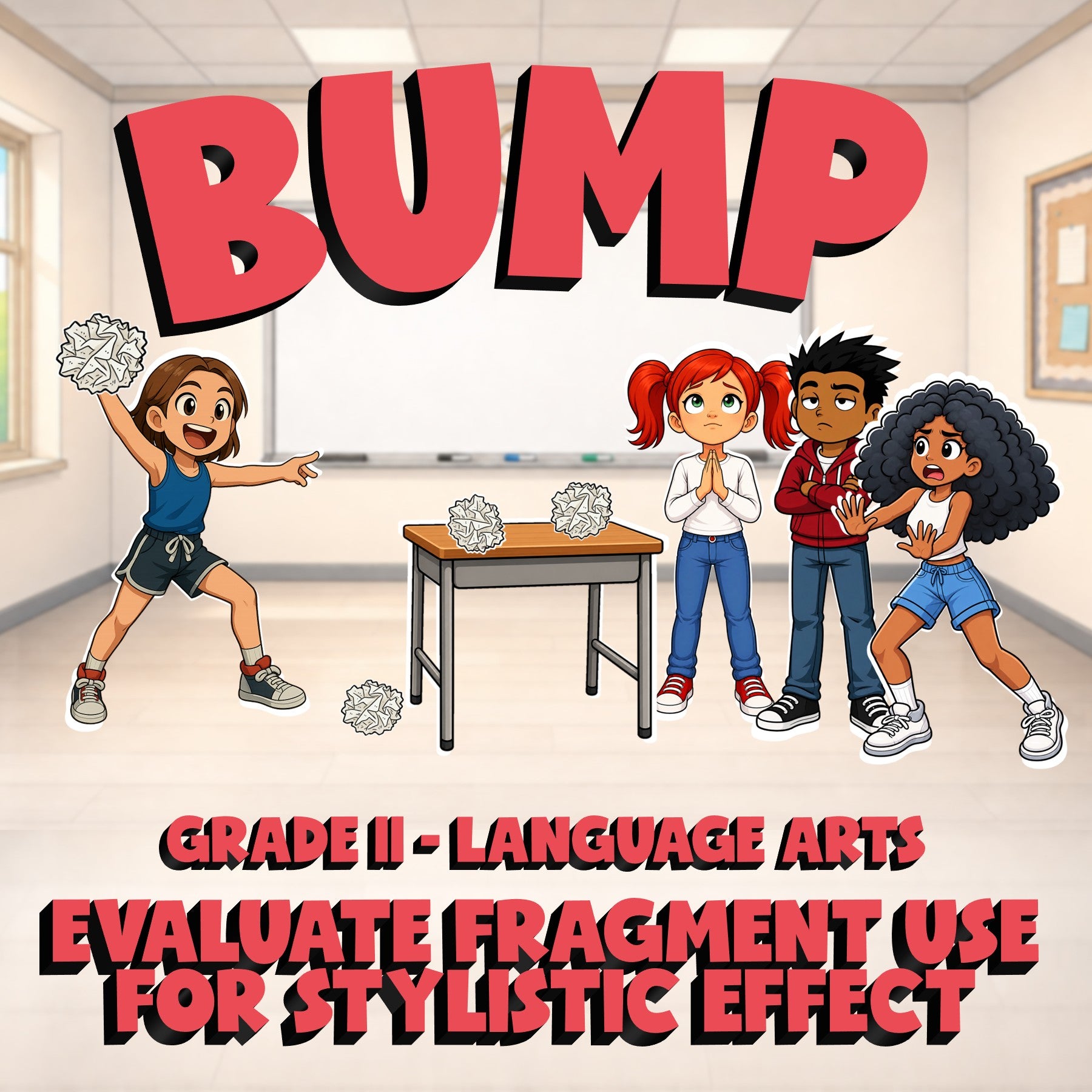 Evaluate Fragment Use for Stylistic Effect BUMP ELA Game - No Prep Grade 11