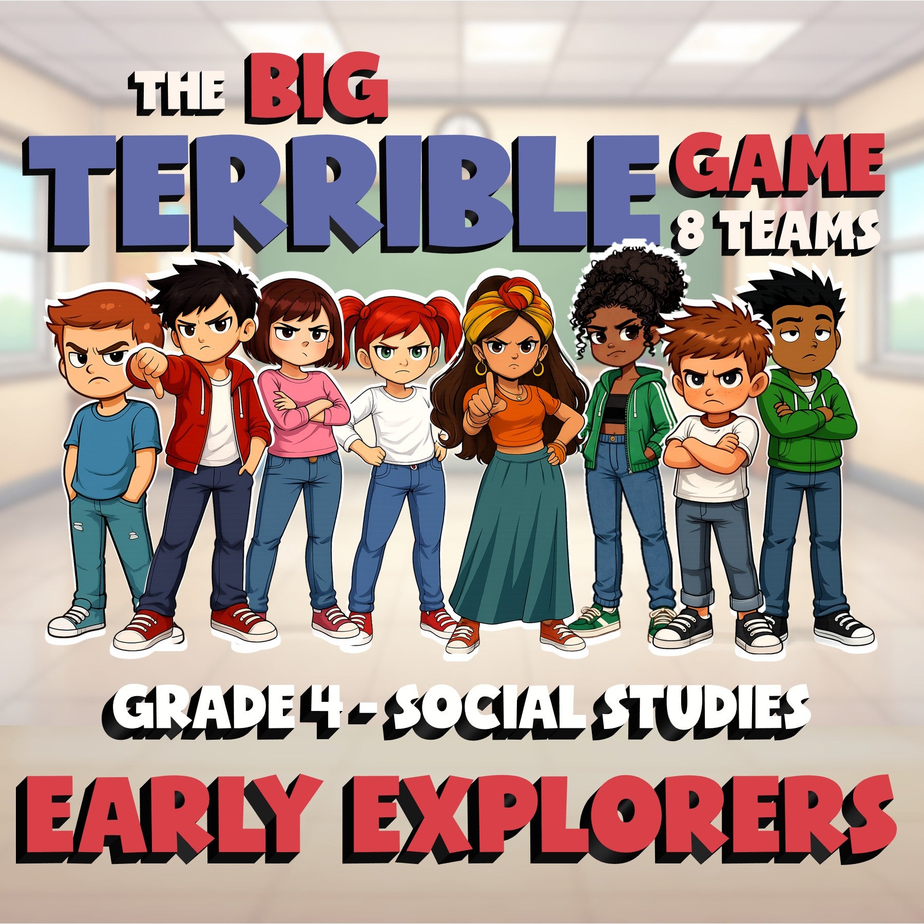 Early Explorers BIG TERRIBLE GAME - No Prep Grade 4 Socials Review Activity